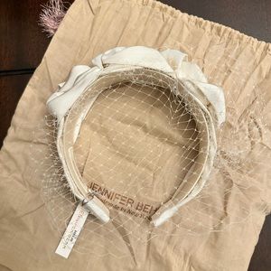 Jennifer Behr triple rosette headband with veil